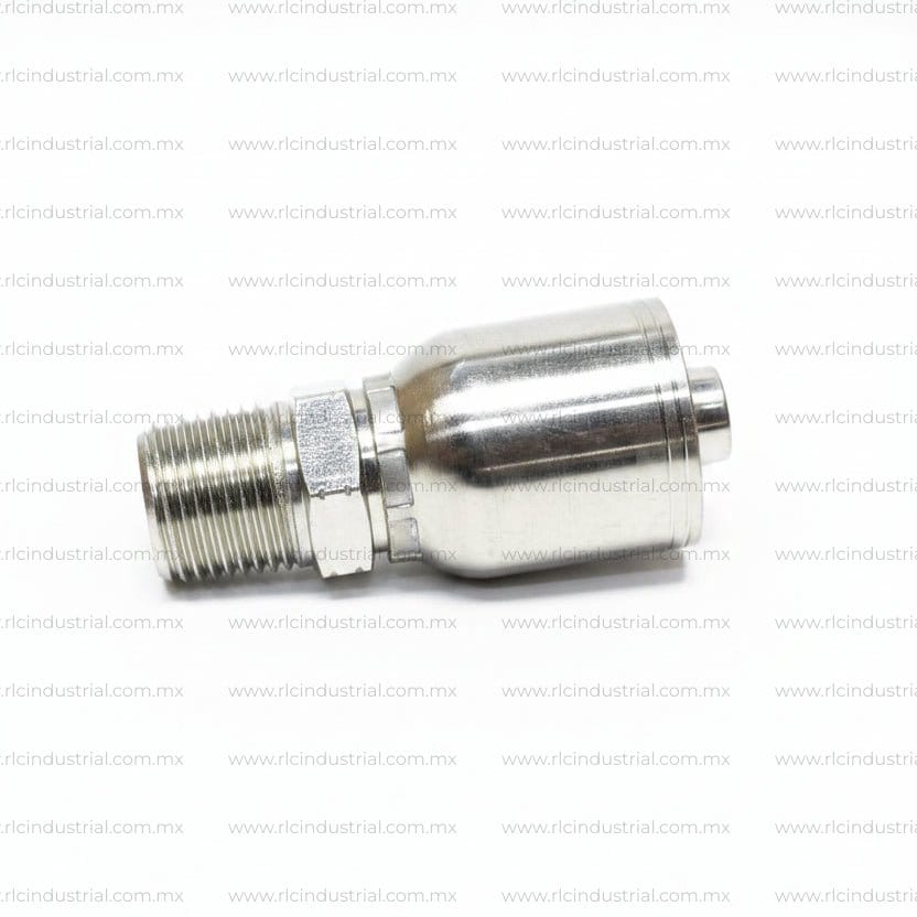 Conector NPT 1/2" Macho Rígido 1/2"-14 x 3/4" - Recto 1 Pieza SAE 100R1/R2