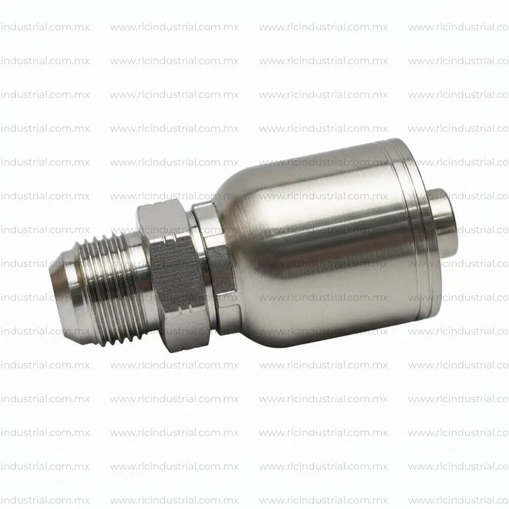 Conector JIC 37° ROSCA Macho 1/4" x Manguera 1/4" - Recto 1 Pieza SAE 100R1/R2 RLC