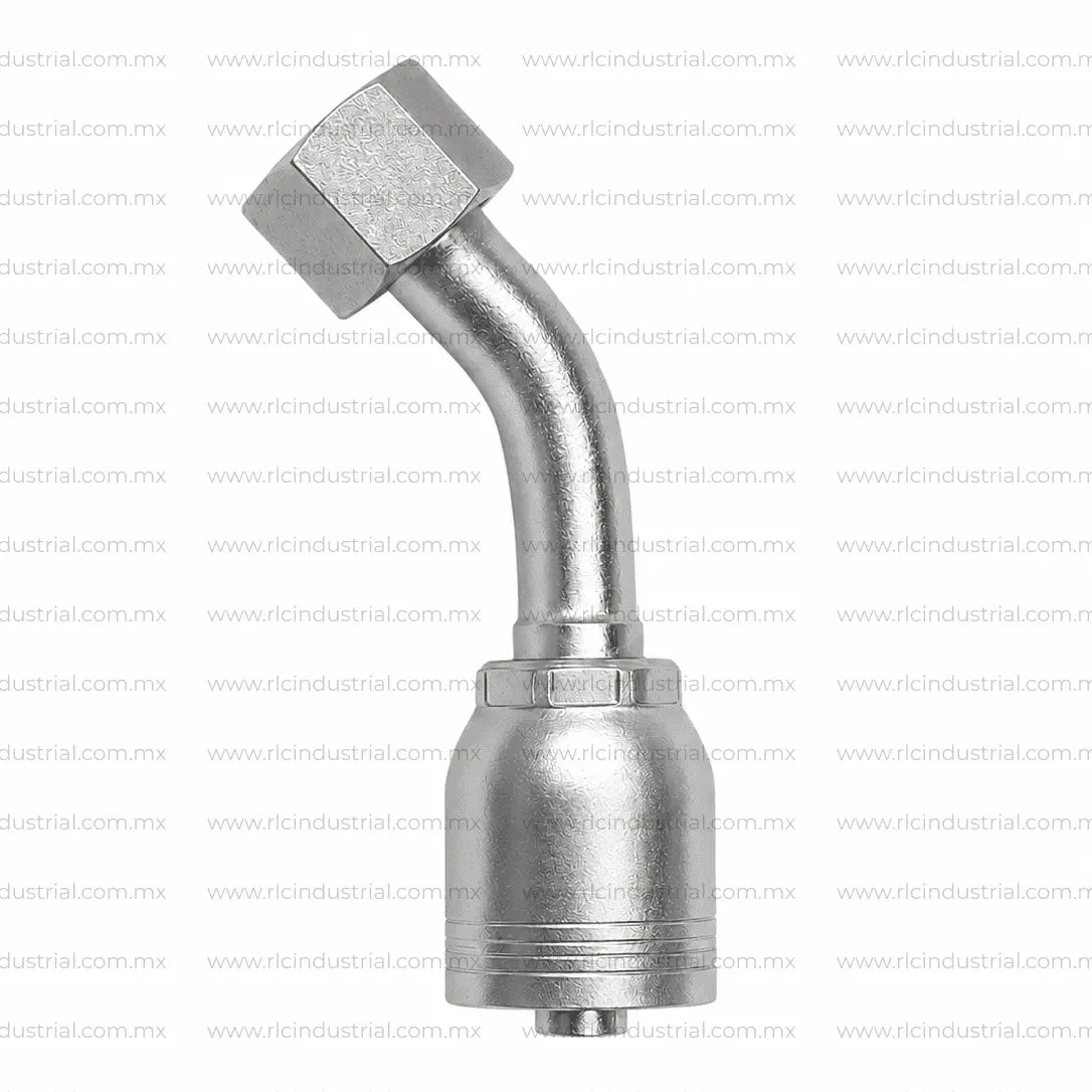 Conector DIN Métrico L 24° 14 mm Hembra M22x1.5 x 1/4" - Codo 45° 1 Pieza SAE 100R1/R2 RLC
