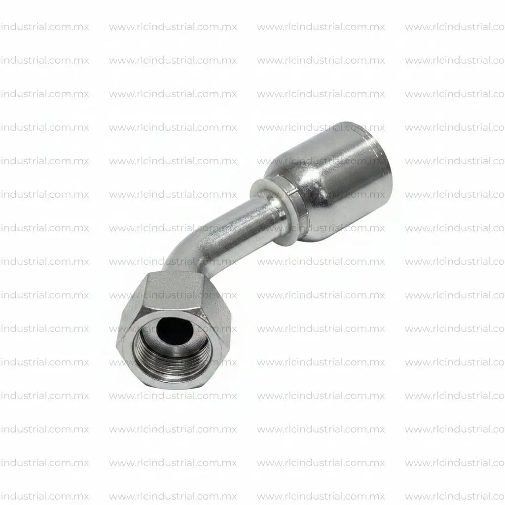 Conector ORFS ROSCA Hembra 1/4" x Manguera 1/4" - Codo 45° 1 Pieza SAE 100R1/R2 RLC