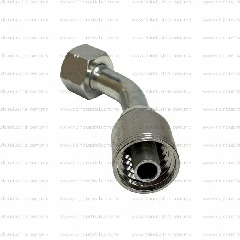 Conector ORFS ROSCA Hembra 1/4" x Manguera 1/4" - Codo 45° 1 Pieza SAE 100R1/R2 RLC