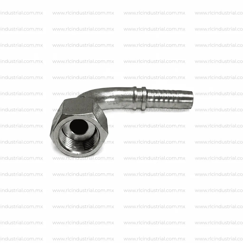 Conector ORFS Cara Plana Hembra 3/8" x 3/8" Codo 90° – Tipo 2 Piezas Sin Férula SAE 100R1/R2 RLC