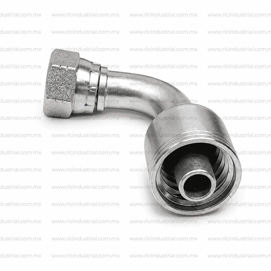 Conector JIC 37° ROSCA Hembra 1-1/4" x Manguera 1-1/4" - Codo 90° 1 Pieza SAE 100R1/R2 RLC