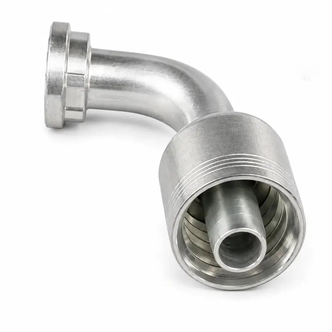 Conector Flange (SAE J518) 1/2" x 1/2" R12 4 Espirales - Codo 90° 1 Pieza RLC