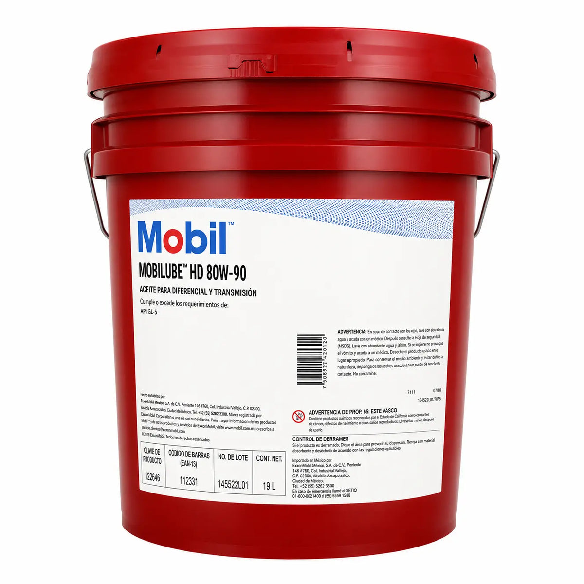 Aceite mobil 80W90 CBUETA RLC