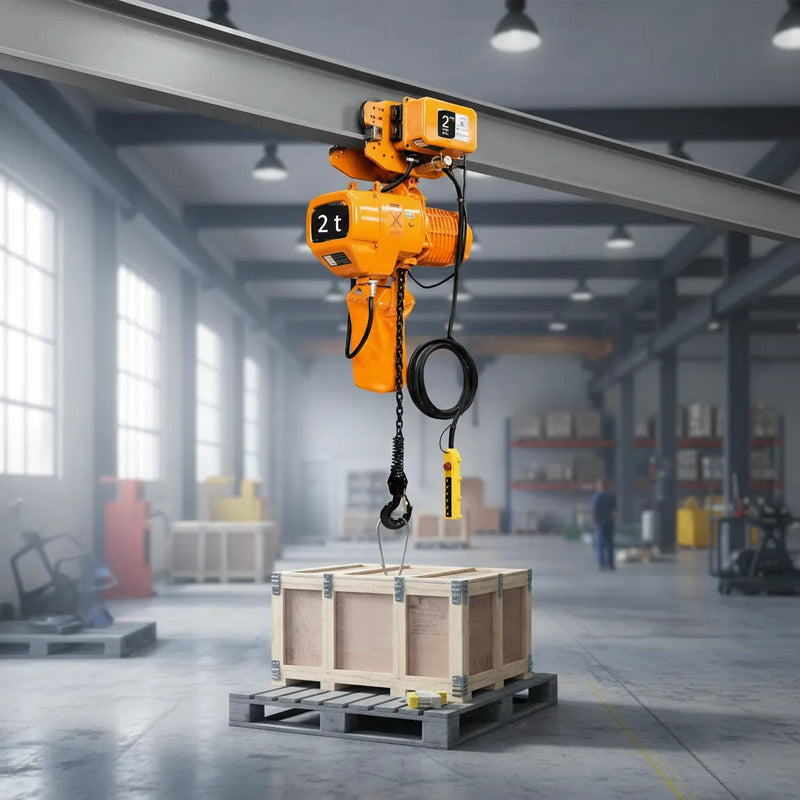 Polipasto Electrico De Cadena Con Trole 2t/6m 220/440v 3f Naranja 1