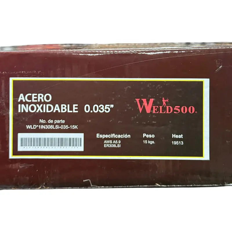 Soldadura Microalambr Acero Inox. 308 15 Kilos .035 Weld 500 Gris WELD 500
