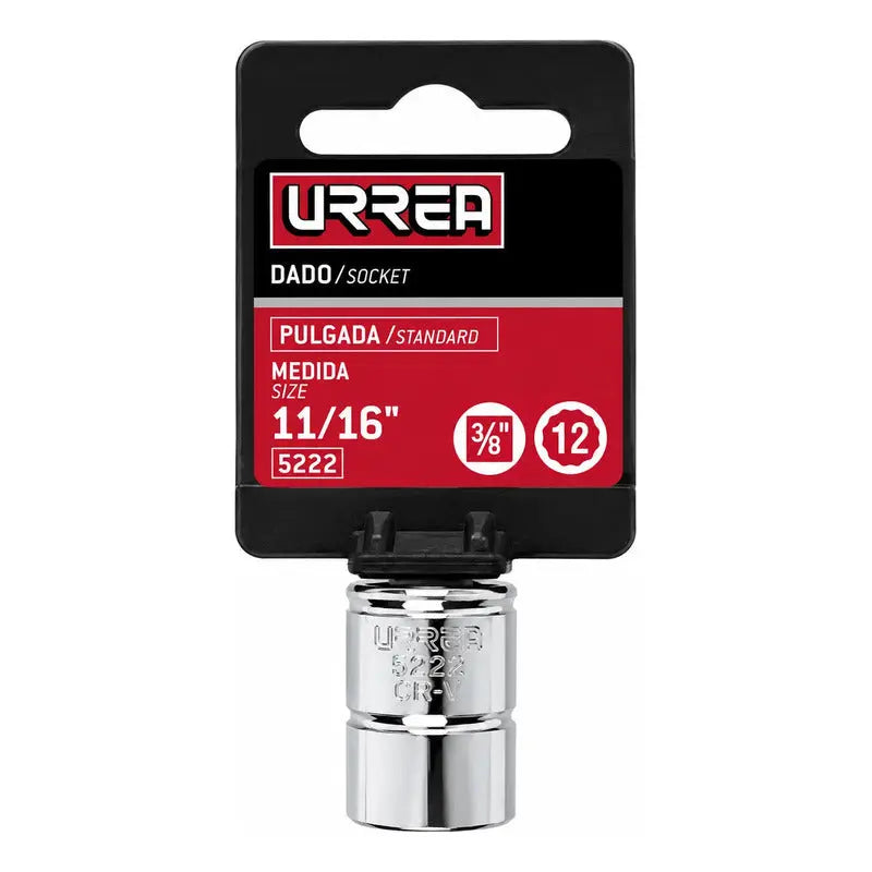 Dado Cuadro De 3/8 , 12 Puntas, En Pulgadas, 11/16 Plateado URREA