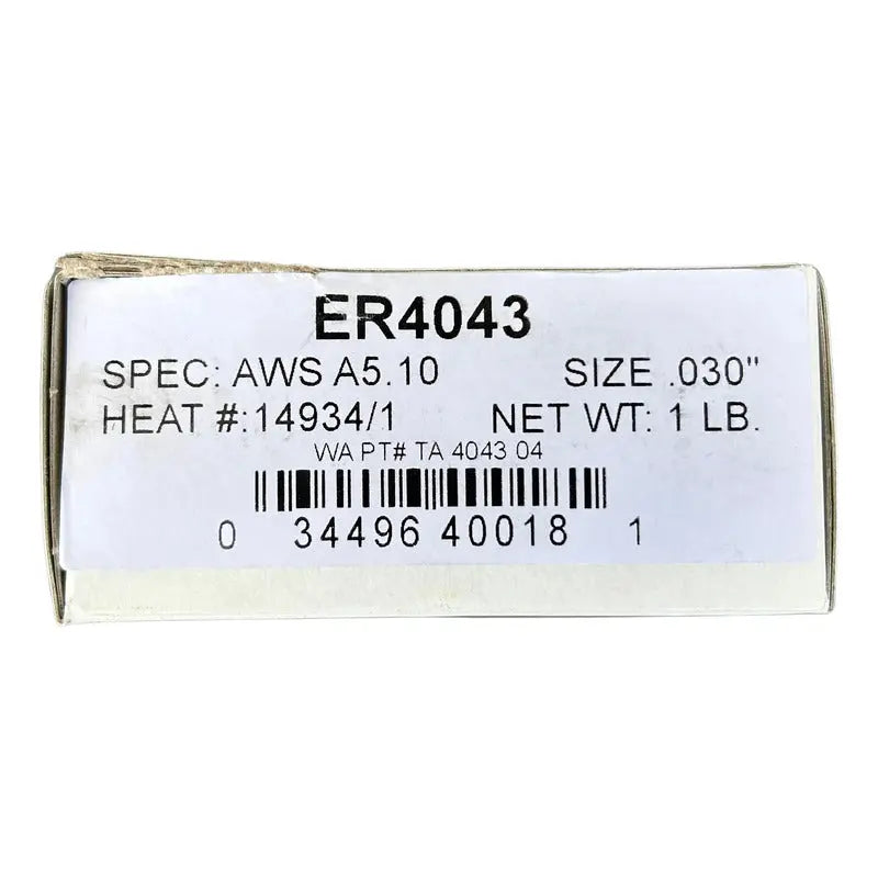 Micro Alambre 4043 Para Aluminio .030 (1lbs) Washington Alloy