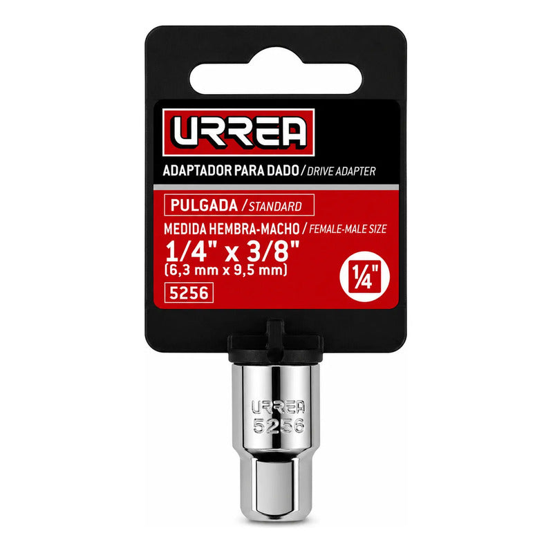 Adaptador Para Dado Cuadro De1/4 Hembra A 3/8 Macho Plateado