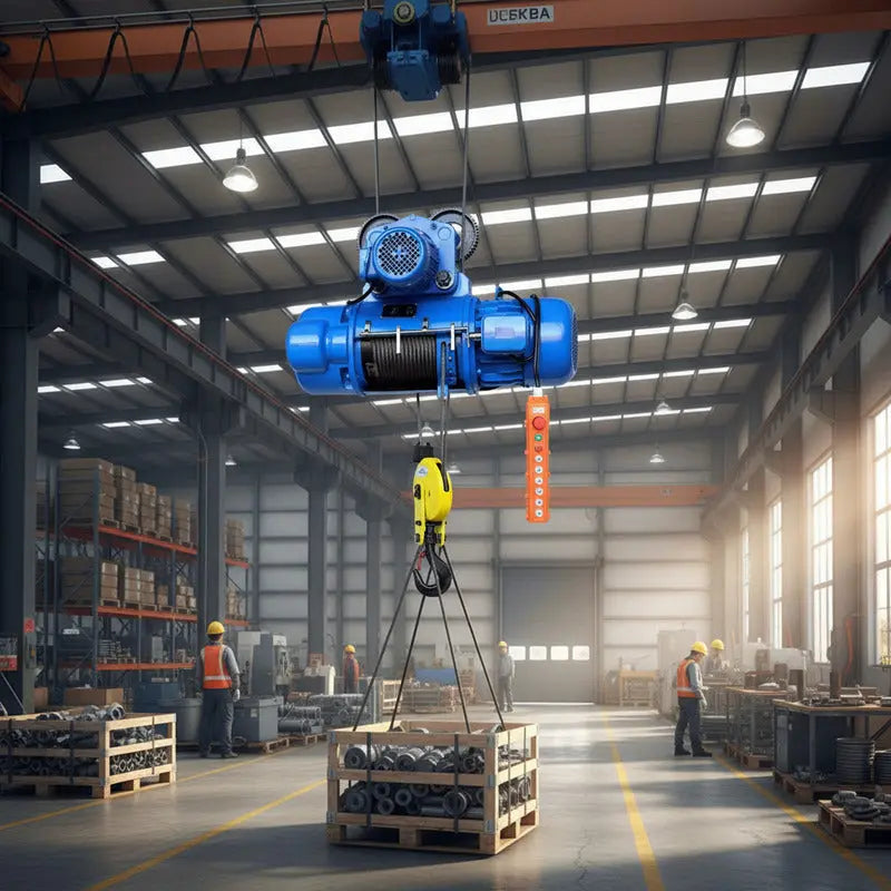 Polipasto Electrico De Cable 5 Toneladas Con 6 Metros, 440v Azul 1 PW INDUSTRIAL