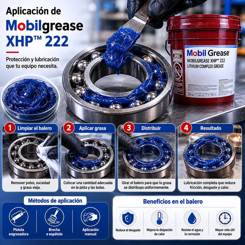 Grasa Azul Litio Mobil Xhp222 19kg Altas Temperaturas Balero