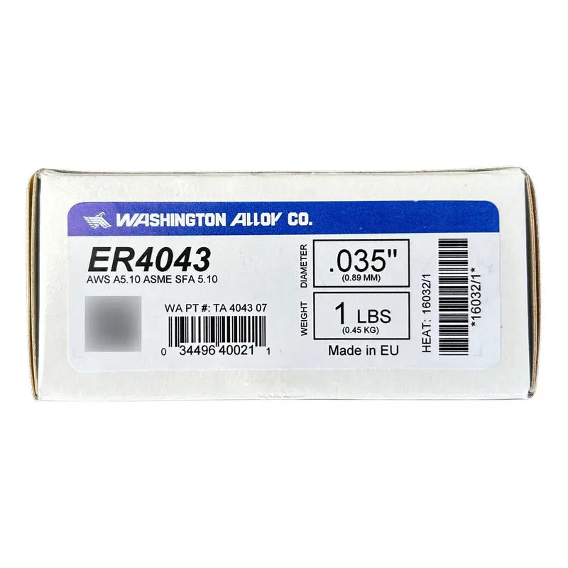 Micro Alambre 4043 Para Aluminio .035 (1lbs) Washington Alloy