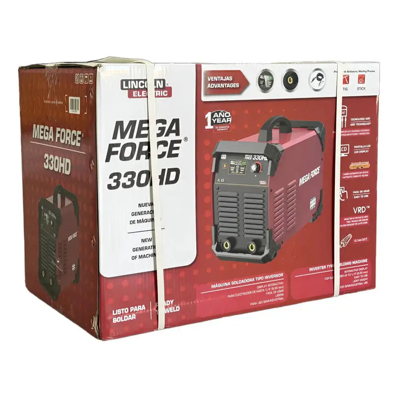 Soldadora Mega Force Inverter 330 Hd Lincoln Elect K69006-13 Rojo LINCOLN ELECTRIC