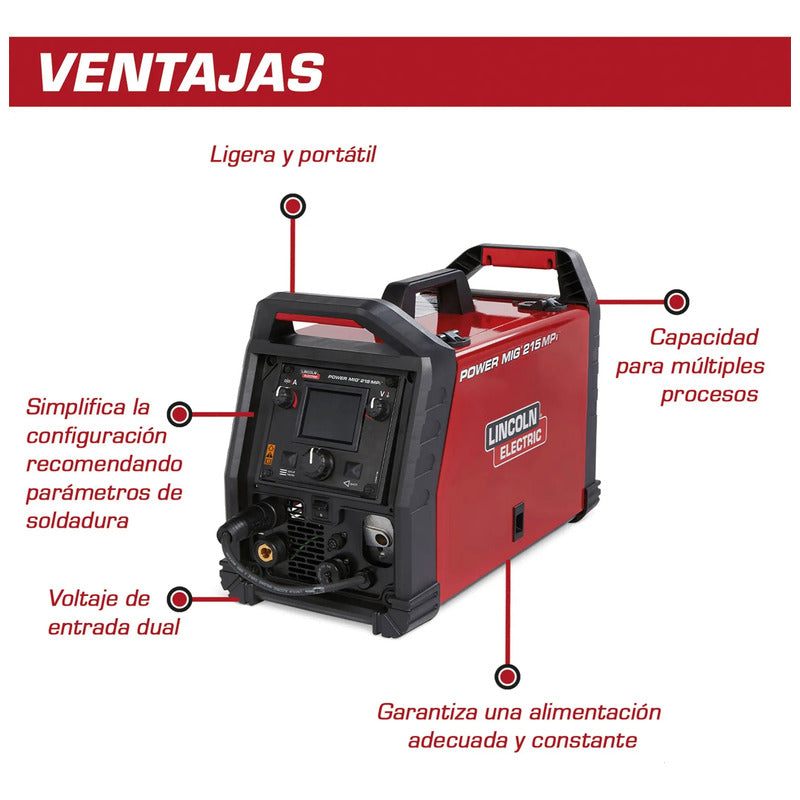 Maquina Soldadora Multiprocesos 215 Mpi Lincoln Electric Rojo