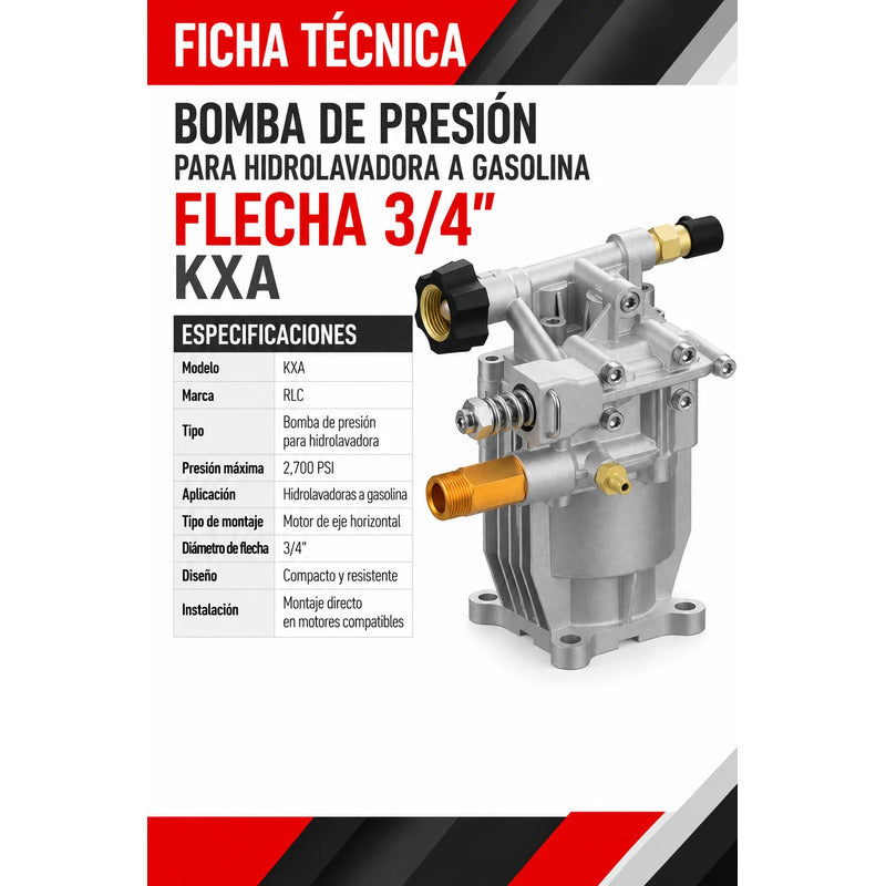 Bomba De Presion Para Hidrolavadora A Gasolina Flecha 3/4 Gris