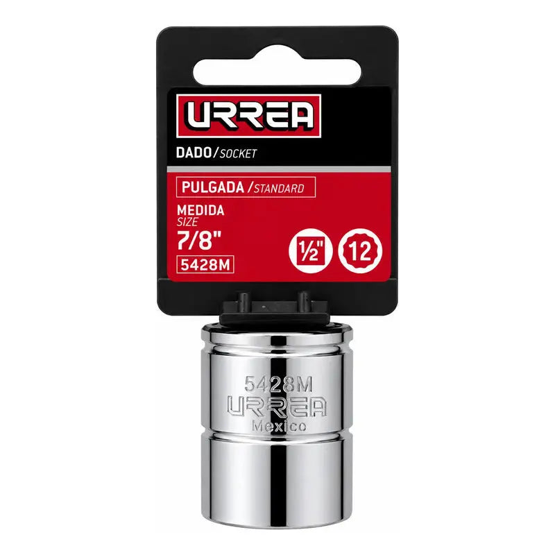 Dado Cuadro De 1/2 , 12 Puntas, En Pulgadas, 7/8 Plateado URREA