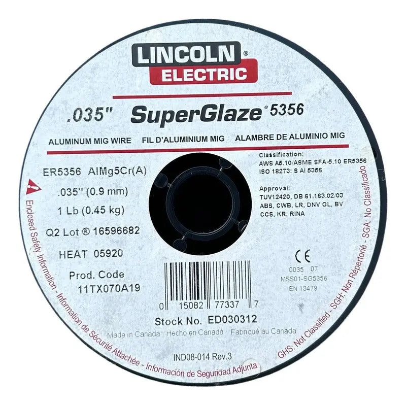 Micro Alambre Aluminio 5356 Lincoln .035 1 Lb/0.454 Kg. LINCOLN ELECTRIC