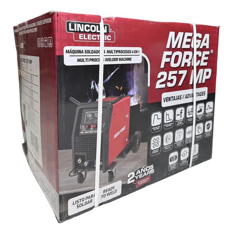 Maquina Para Soldar Multiprocesos Mega Force 257 Mp 220v Rojo LINCOLN ELECTRIC