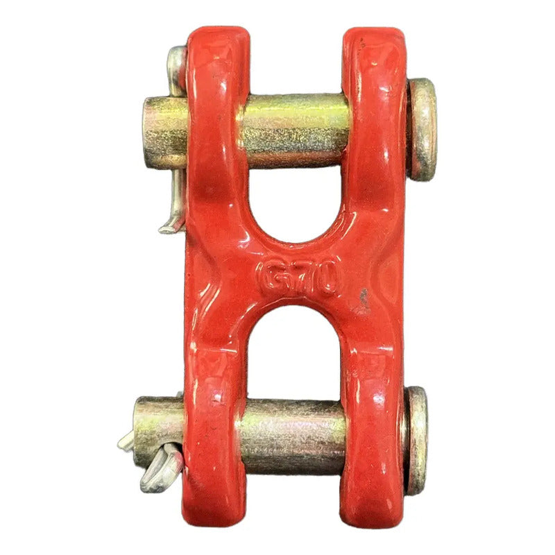 Kit De 4 Uniones Acople Para Cadena 1/4 / 5/16 Grado 70 Rojo
