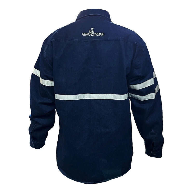 Camisola Para Soldador Mezclilla Reflejante 100% Algodon Azul 3xl