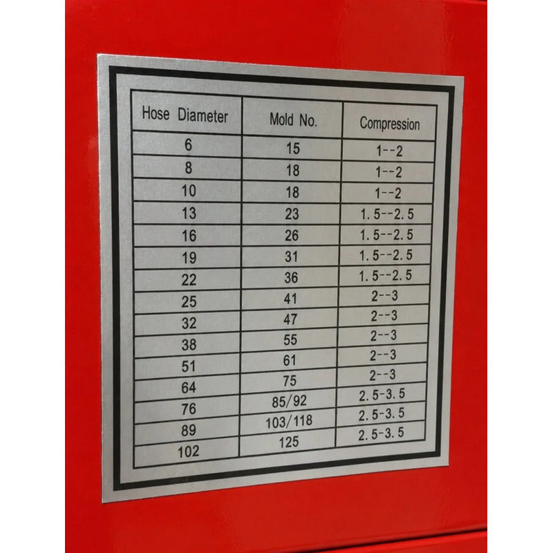 Crimpadora Para Mangueras Hidraulicas 1/4 - 4 (220 V) Rojo