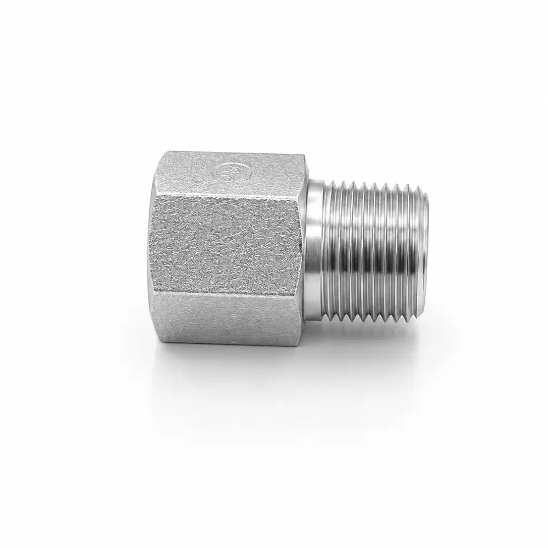 Adaptador NPT Macho 3/8" x O-Ring Hembra 1/4" (ORB) Hidraulico RLC