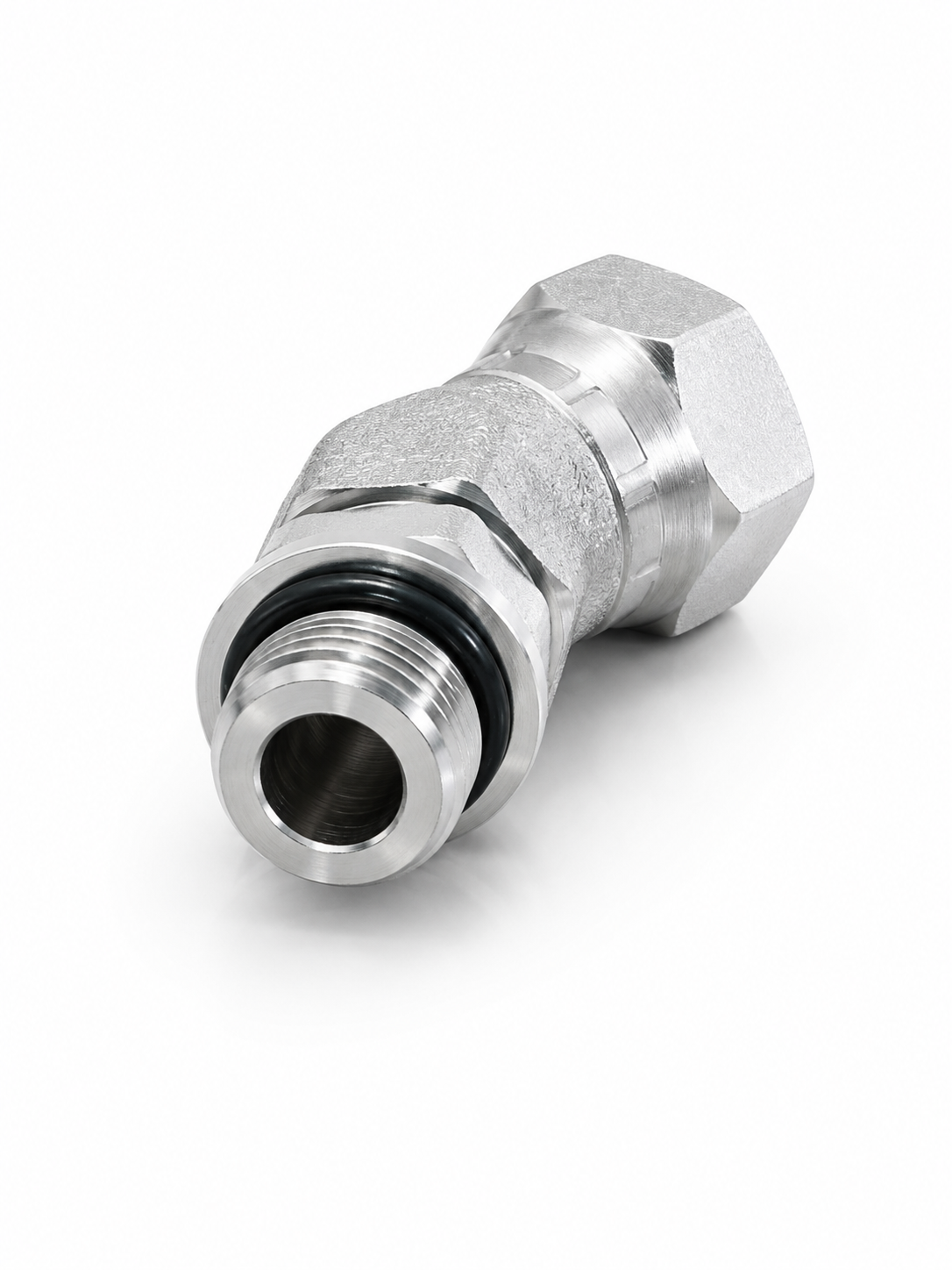 Adaptador Codo 45° ORB O-Ring Macho 3/8" a NPSM 3/8" Hidraulico