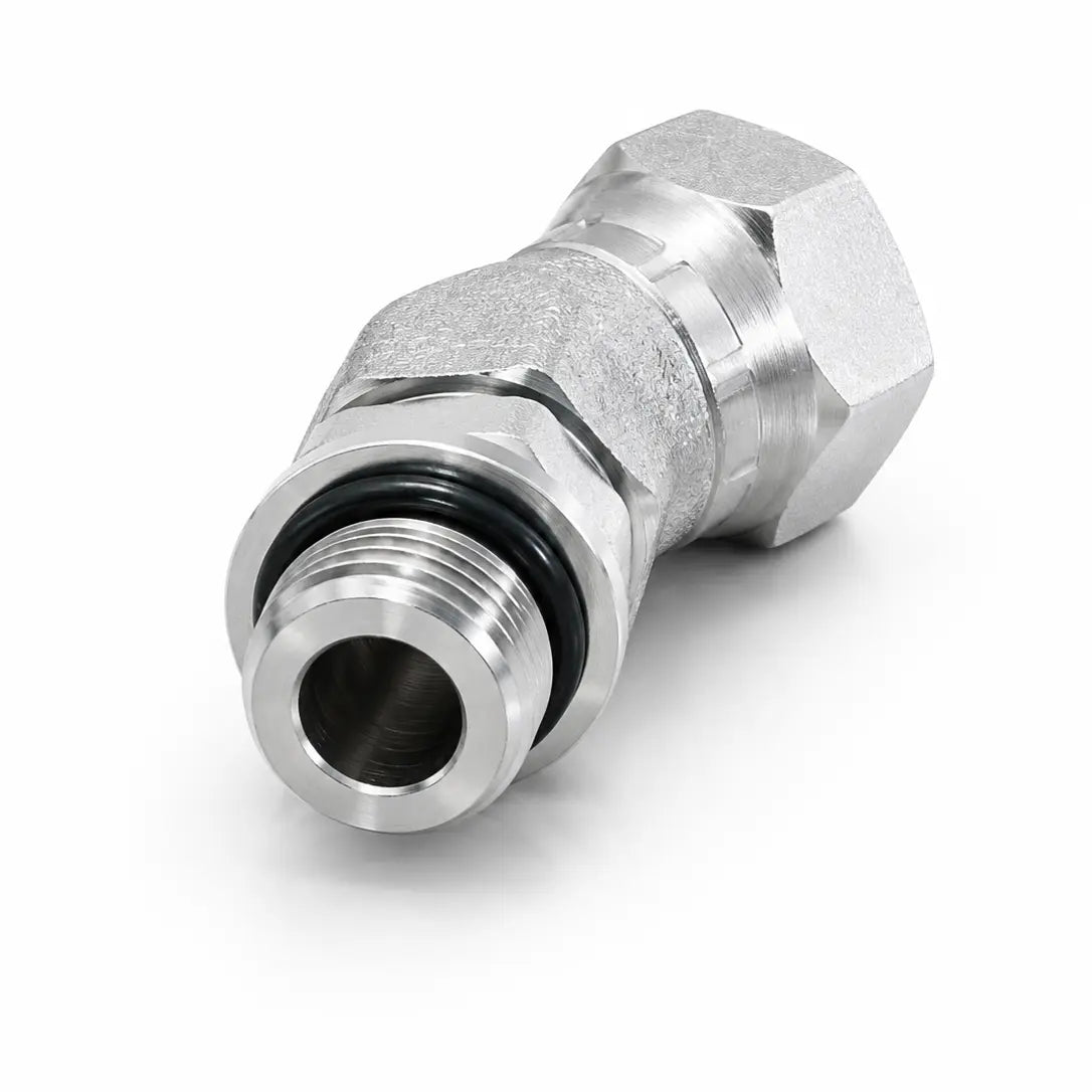 Adaptador Codo 45° ORB O-Ring Macho 3/8" a NPSM 3/8" Hidraulico RLC