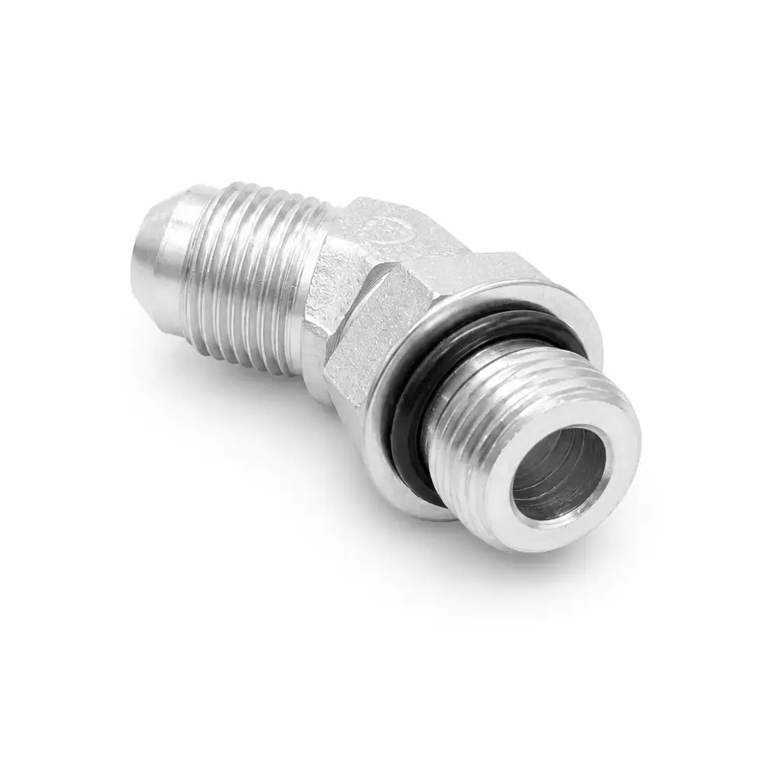Adaptador Codo 45° JIC 37° Macho 3/8" x O-Ring Macho 3/8" Hidraulico RLC