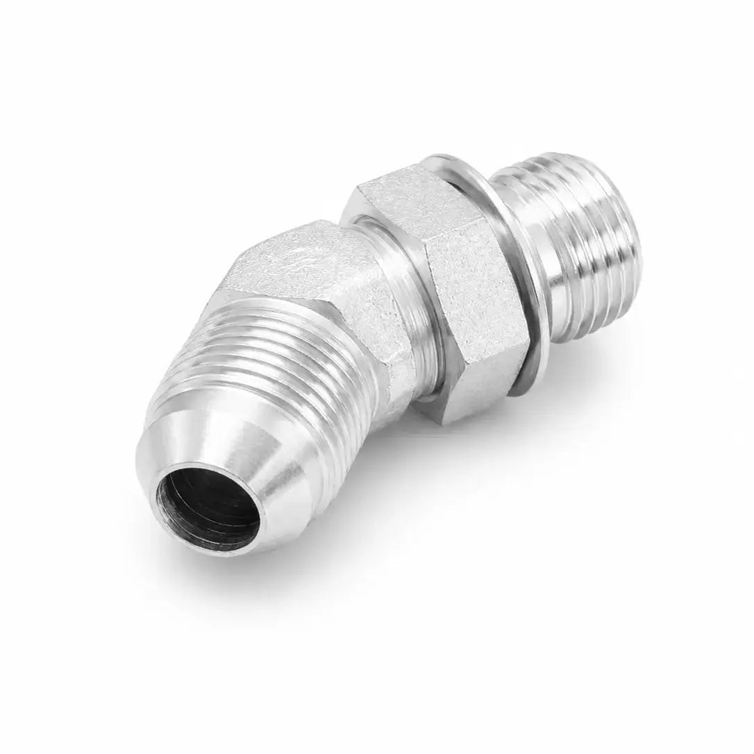 Adaptador Codo 45° JIC 37° Macho 3/8" x O-Ring Macho 3/8" Hidraulico RLC