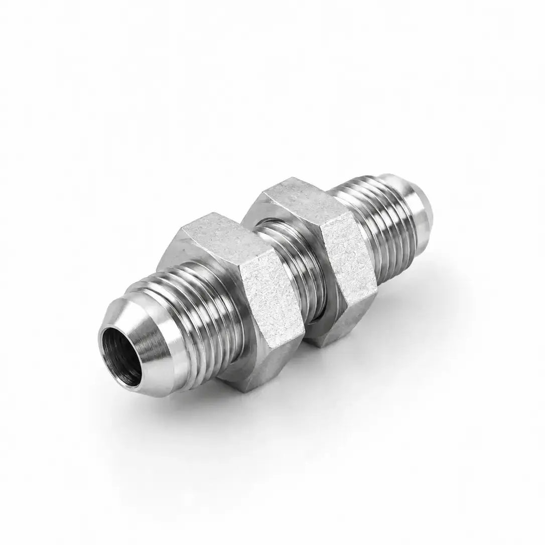 Adaptador Pasamuros JIC 37° Macho 3/8" x 3/8" Bulkhead Hidraulico RLC