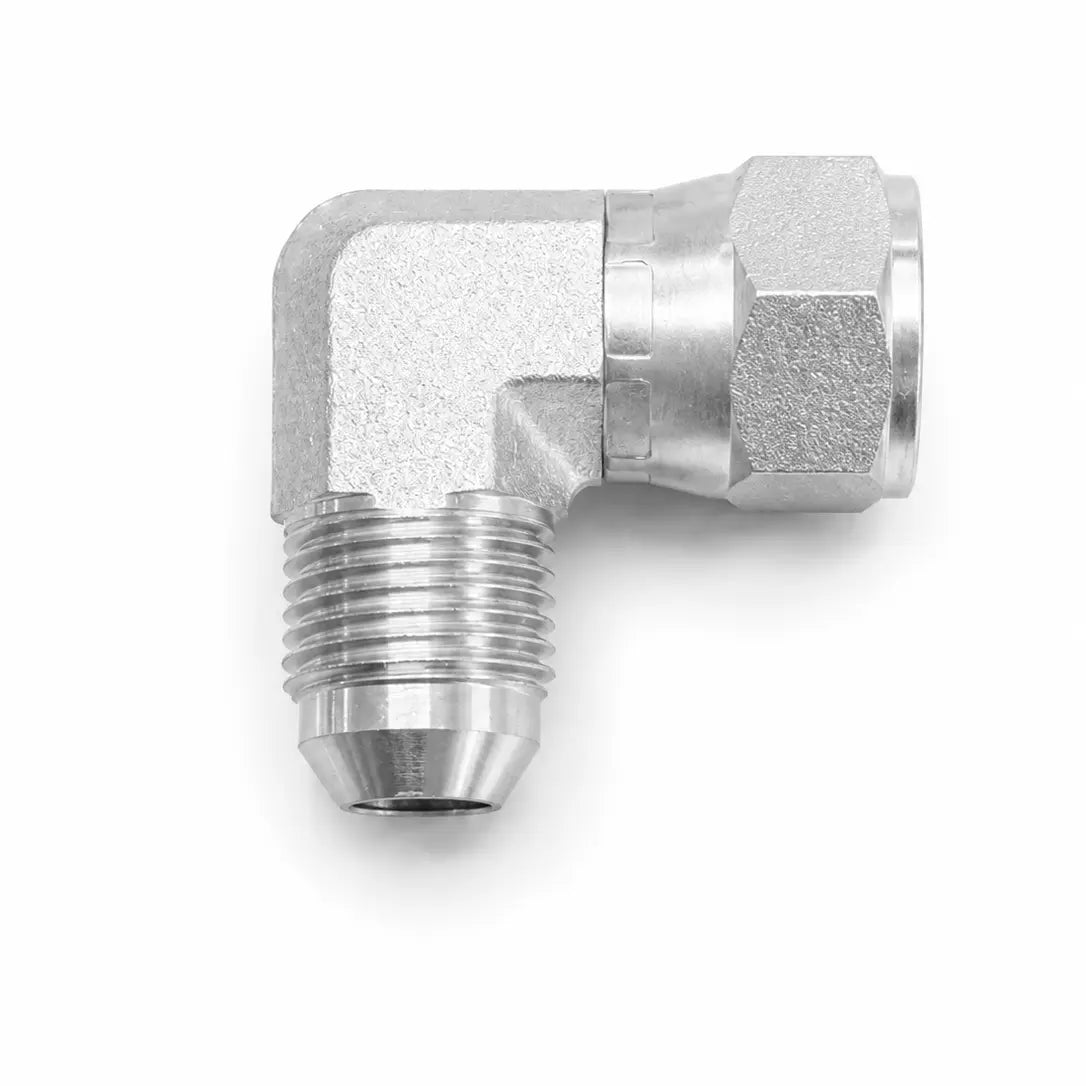 daptador Codo 90° JIC 37° Macho 1/4" x Hembra 1/4" Hidraulico RLC