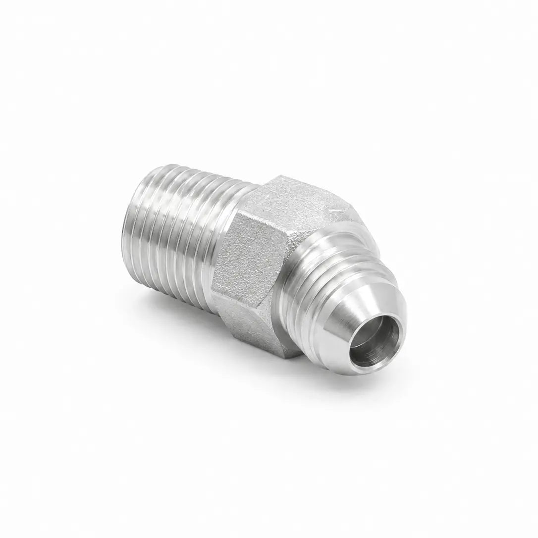 Adaptador Codo 45° JIC 37° Macho 1/4" a NPT Macho 1/4" Hidraulico RLC