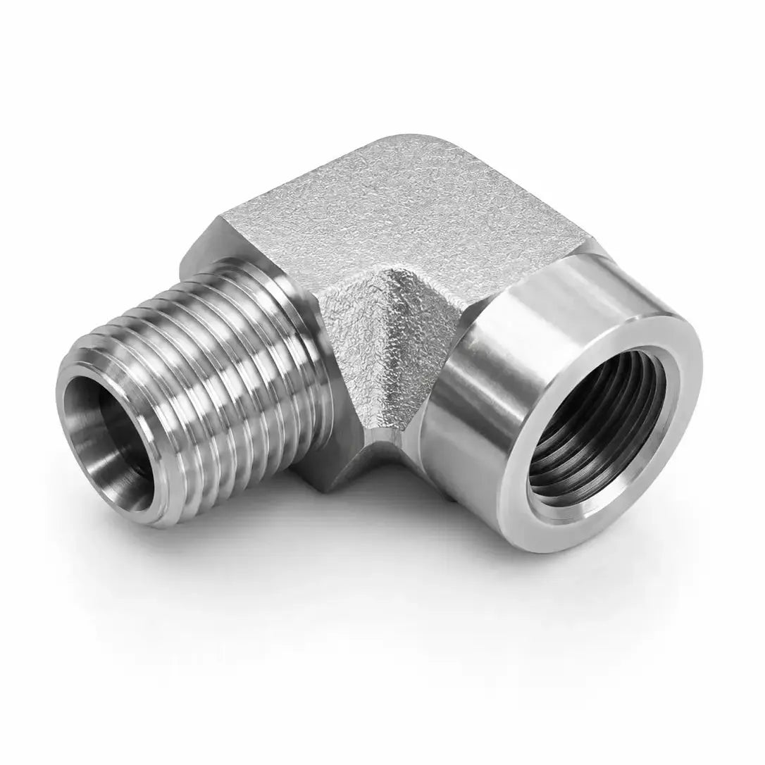 Adaptador Codo 90° Reductor NPT Macho 1/8" x NPSM Hembra 1/8" Hidraulico RLC