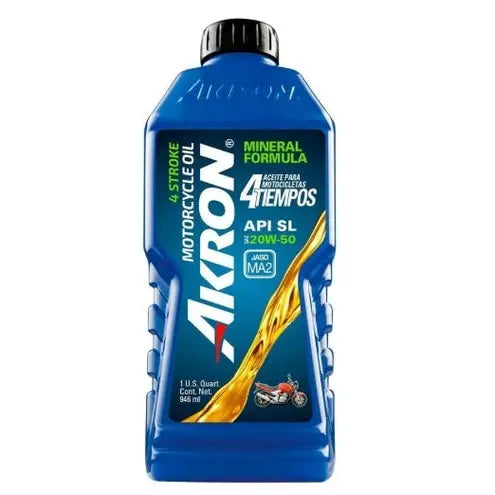 Aceite Akron para moto 4T SL 20W50 Litro RLC