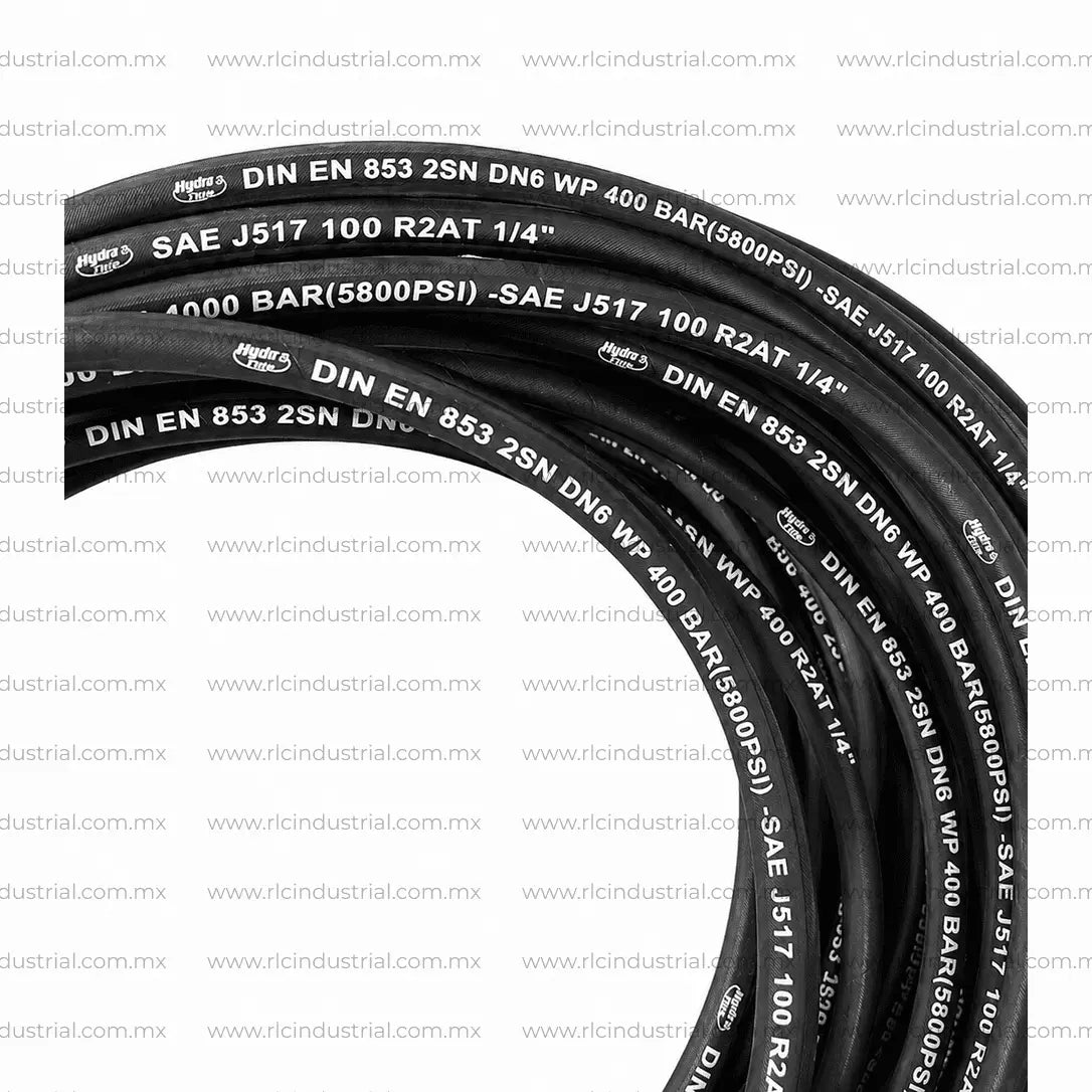 Manguera Hidráulica (04) 1/4" SAE 100 R2AT / EN 853 2SN Alta Presión 5800 PSI 2 Mallas HYDRA FLOW RLC
