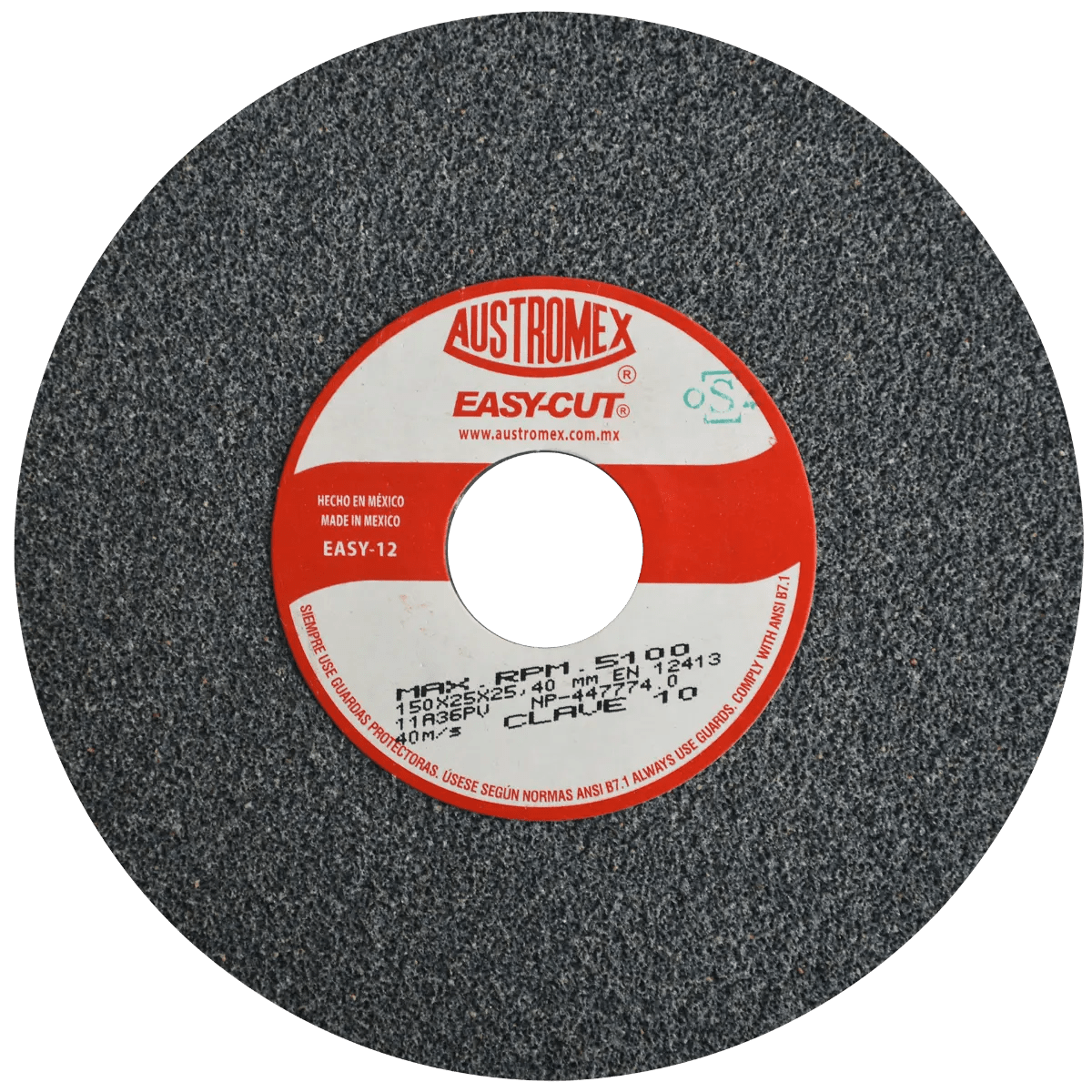 Rueda Abrasiva para esmerilar y afilar todo tipo de acero, hierro forjado, etc de 150 x 25 x 25.40 mm Pro Weld Industrial