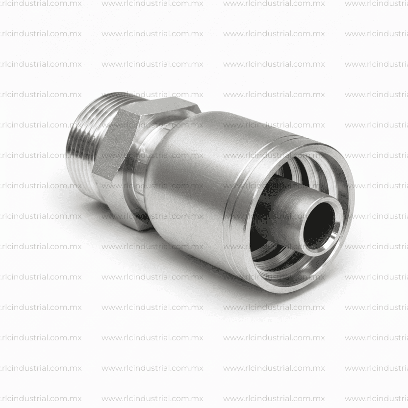 Conector DIN Métrico L 24° 30 mm Macho x 3/4" - Recto 1 Pieza SAE 100R1/R2