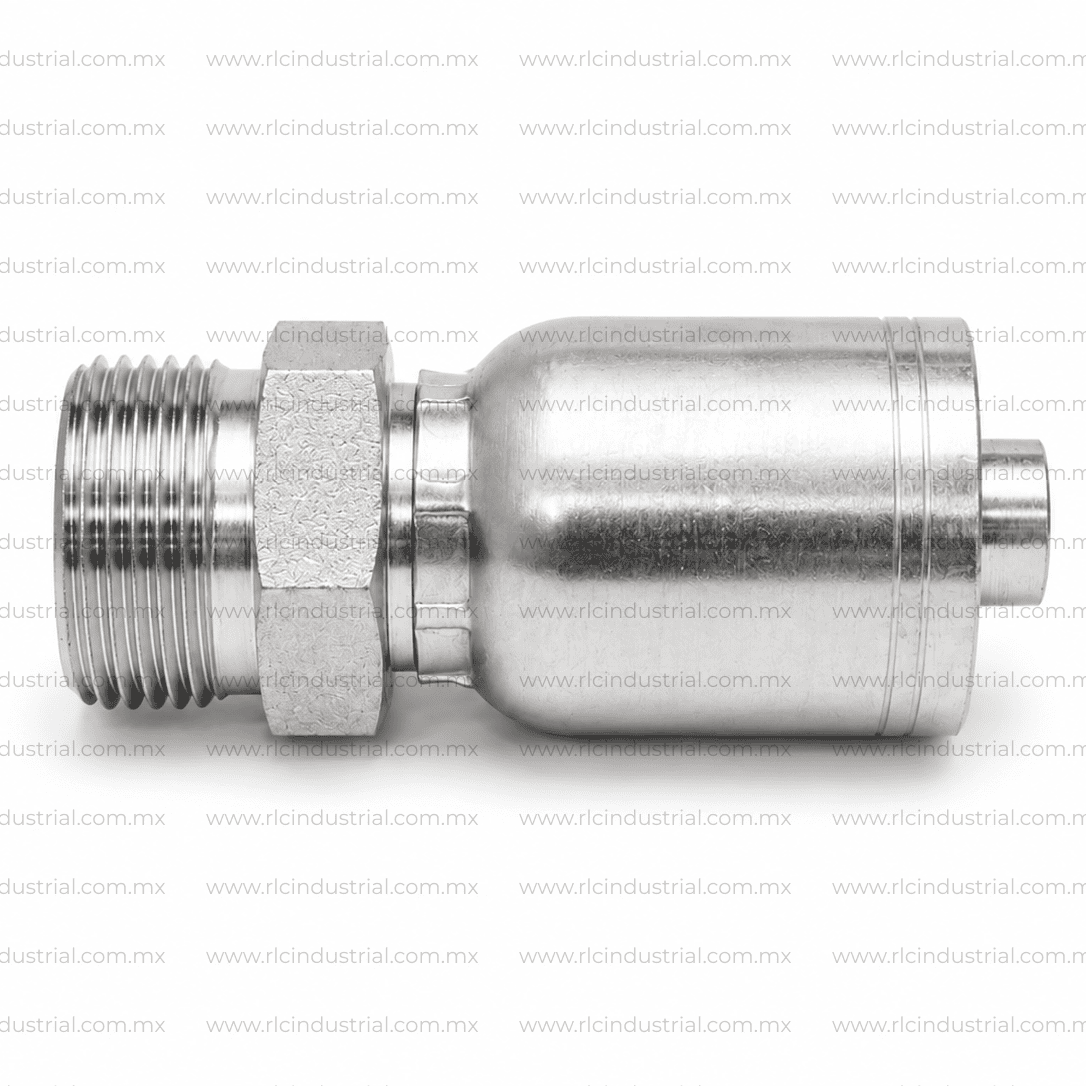 Conector DIN Métrico L 24° 30 mm Macho x 3/4" - Recto 1 Pieza SAE 100R1/R2