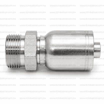 Conector DIN Métrico L 24° 30 mm Macho x 3/4" - Recto 1 Pieza SAE 100R1/R2