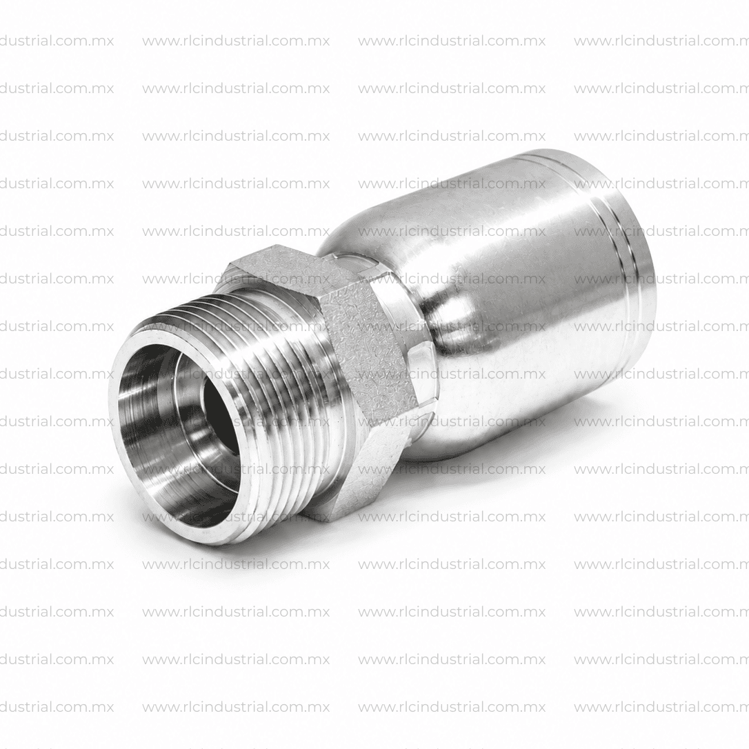 Conector DIN Métrico L 24° 30 mm Macho x 3/4" - Recto 1 Pieza SAE 100R1/R2