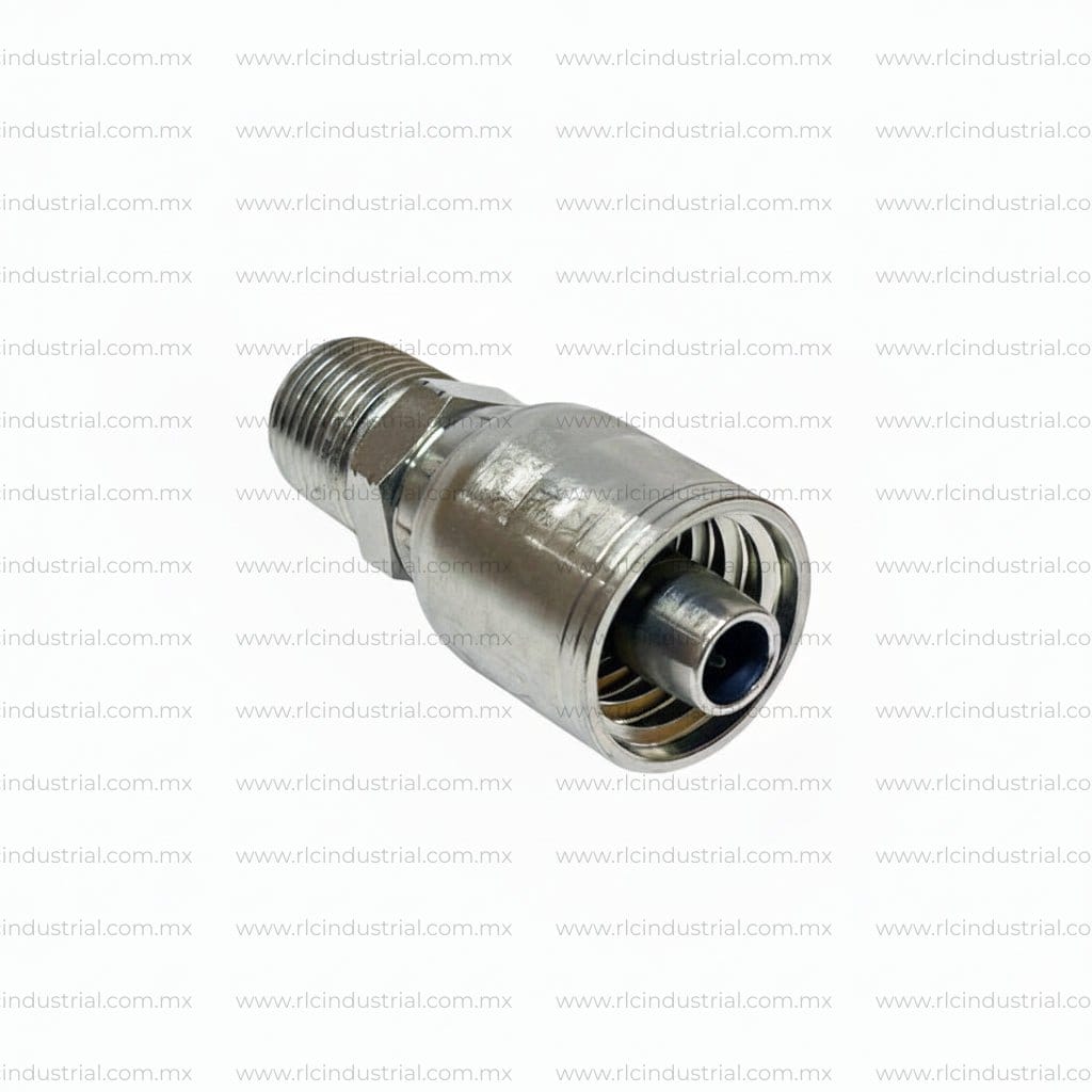 Conector NPT 1/2" Macho Rígido 1/2"-14 x 3/4" - Recto 1 Pieza SAE 100R1/R2