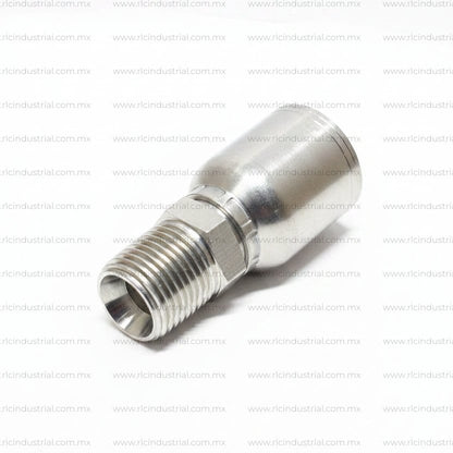 Conector NPT 1/2" Macho Rígido 1/2"-14 x 3/4" - Recto 1 Pieza SAE 100R1/R2