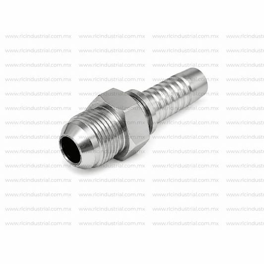 Conector JIC 37° Macho 5/8" x 5/8" Recto – Tipo 2 Piezas Sin Férula SAE 100R1/R2