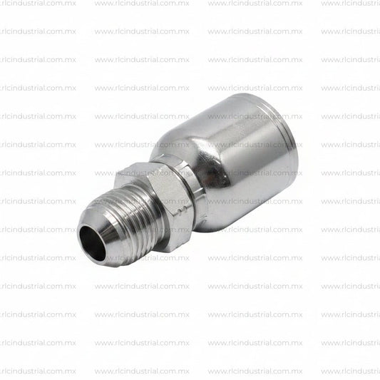 Conector JIC 37° ROSCA Macho 1/4" x Manguera 1/4" - Recto 1 Pieza SAE 100R1/R2
