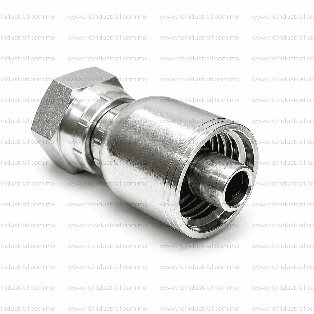 Conector Métrico L 24° 30 mm Hembra DIN x 3/4" - Recto 1 Pieza SAE 100R1/R2