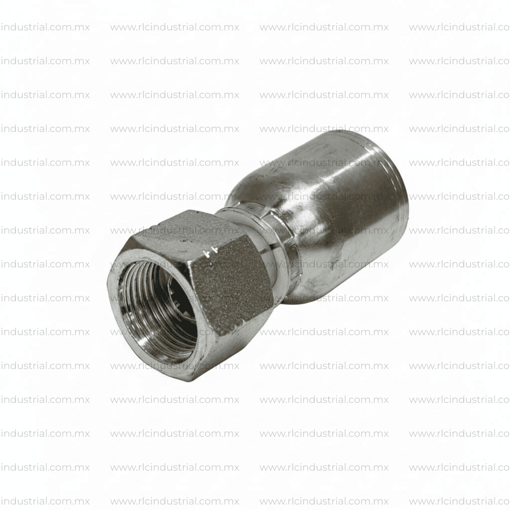 Conector ORFS ROSCA Hembra 5/8" x Manguera 3/4" - Recto 1 Pieza SAE 100R1/R2