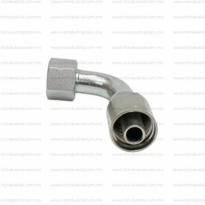 Conector ORFS ROSCA Hembra 1/4" x Manguera 1/4" - Codo 90° 1 Pieza SAE 100R1/R2 RLC