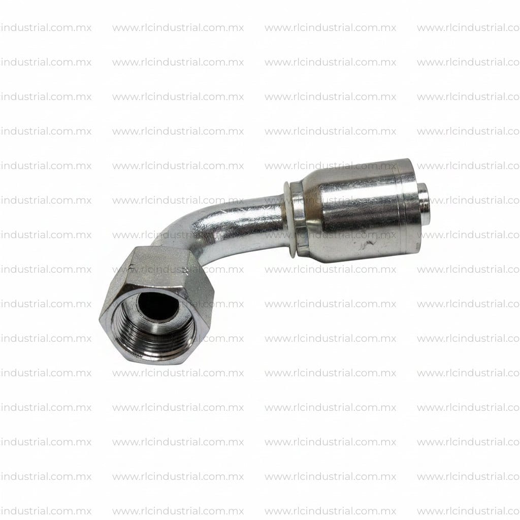 Conector ORFS 1-1/2" Hembra 2"-12 x 1-1/2" - Codo 90° 1 Pieza SAE 100R1/R2